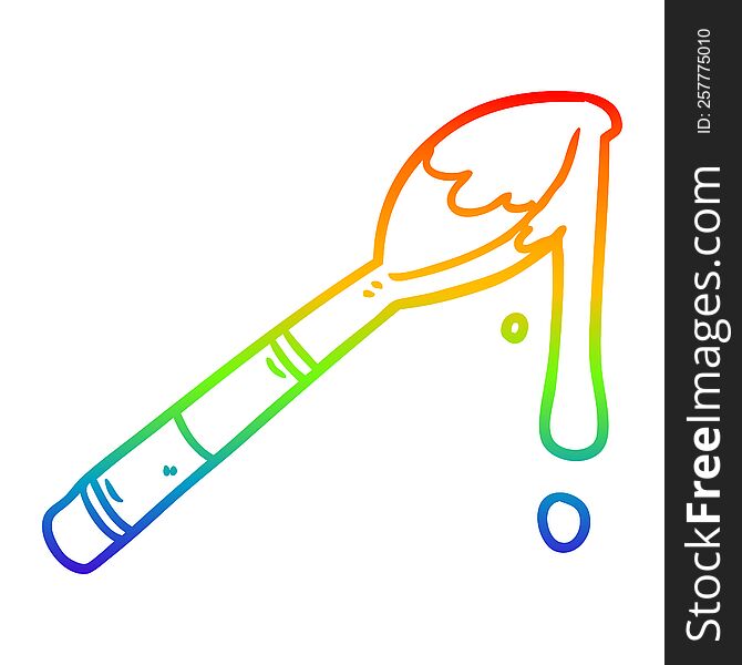 rainbow gradient line drawing of a spoonful of honey