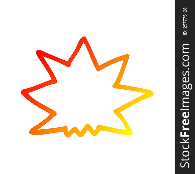 warm gradient line drawing of a cartoon explosion