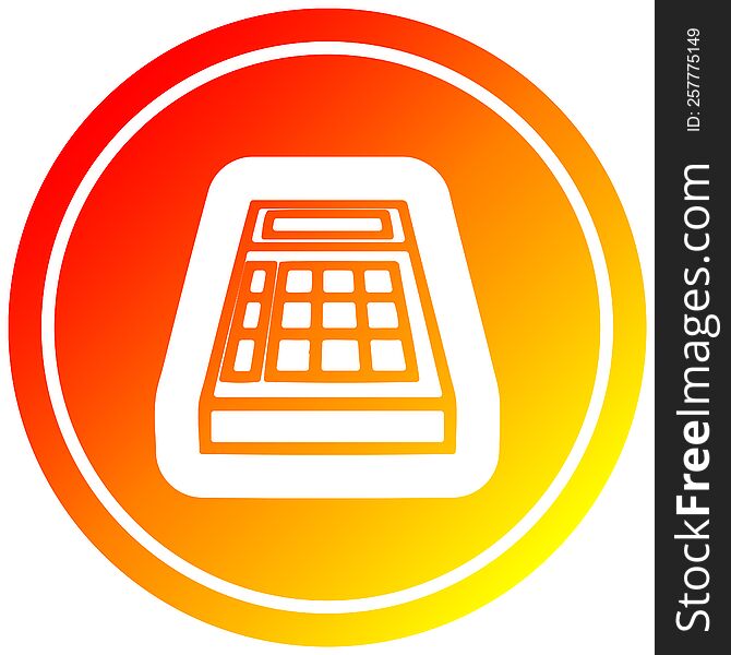 math calculator circular icon with warm gradient finish. math calculator circular icon with warm gradient finish