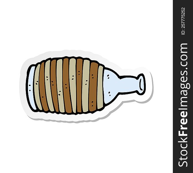 Sticker Of A Cartoon Spilled Bottle