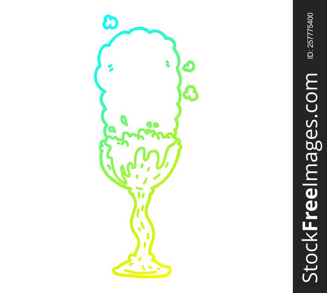 cold gradient line drawing of a cartoon potion goblet
