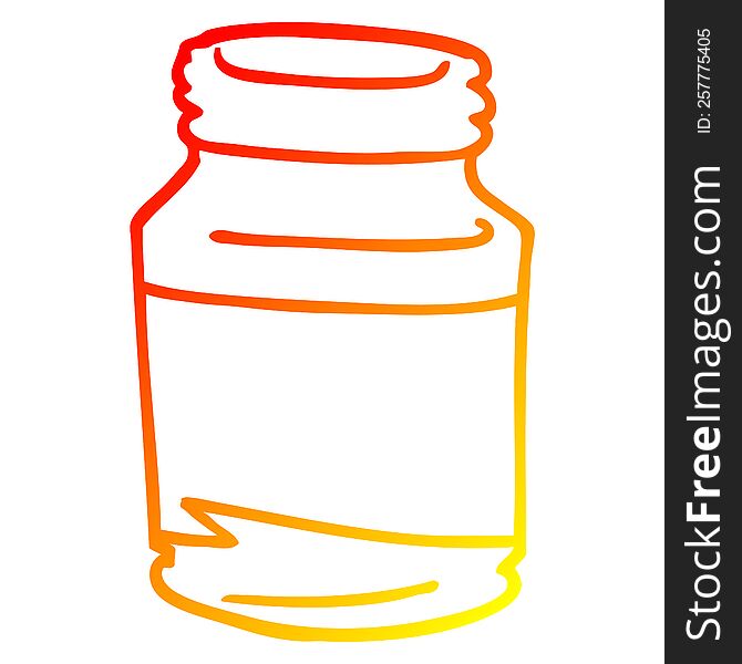 Warm Gradient Line Drawing Cartoon Glass Jar