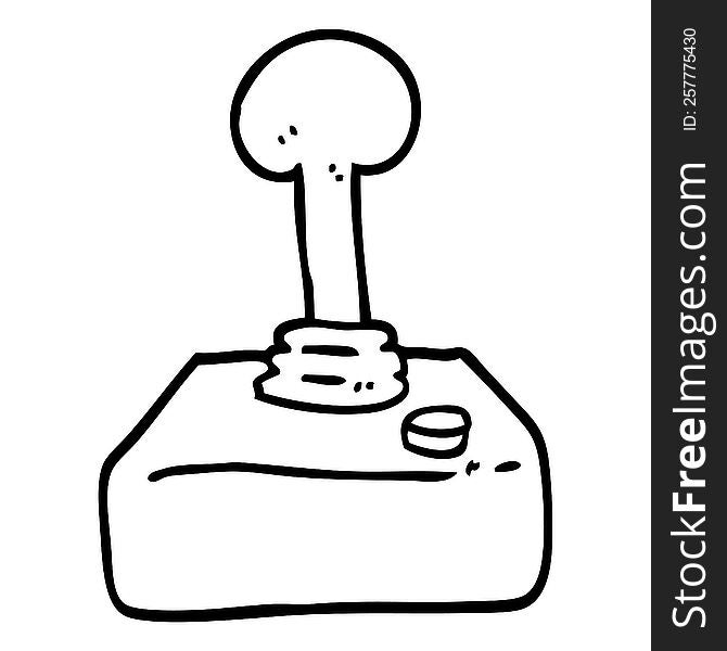 black and white cartoon joystick