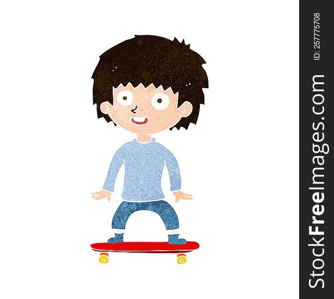 cartoon boy on skateboard