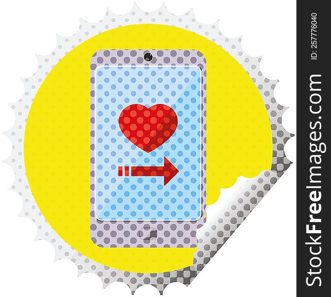 Dating App On Cell Phone Round Sticker Stamp