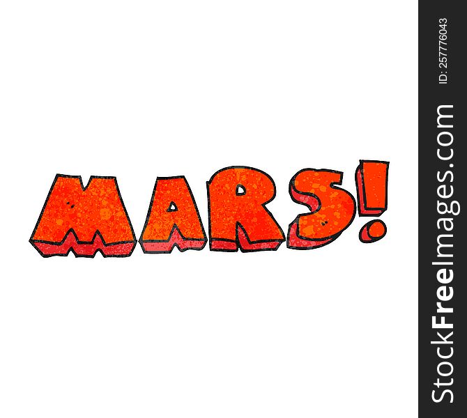 freehand textured cartoon Mars text symbol