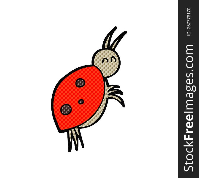 freehand drawn cartoon ladybug