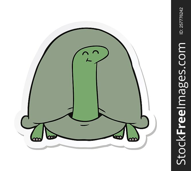 sticker of a cartoon tortoise