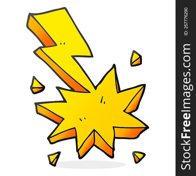 Cartoon Lighting Strike Symbol