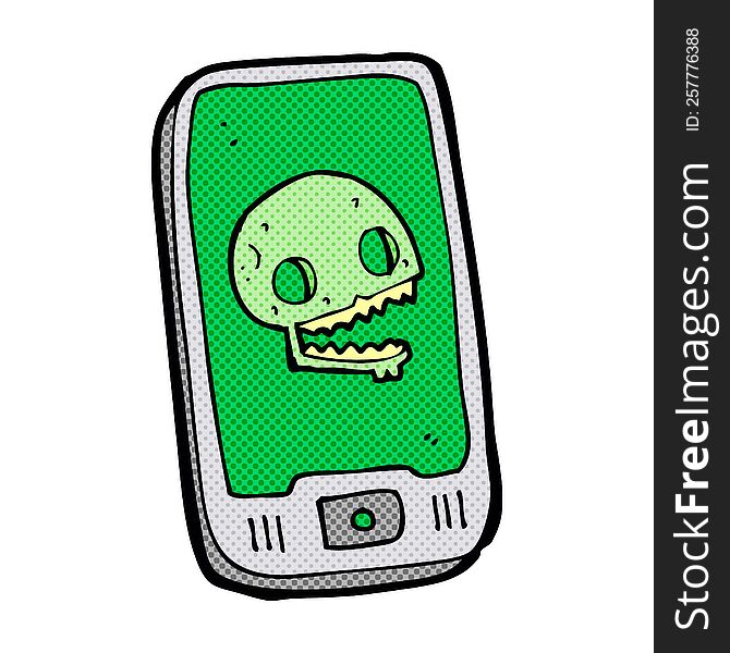 Cartoon Virus On Mobile Phone