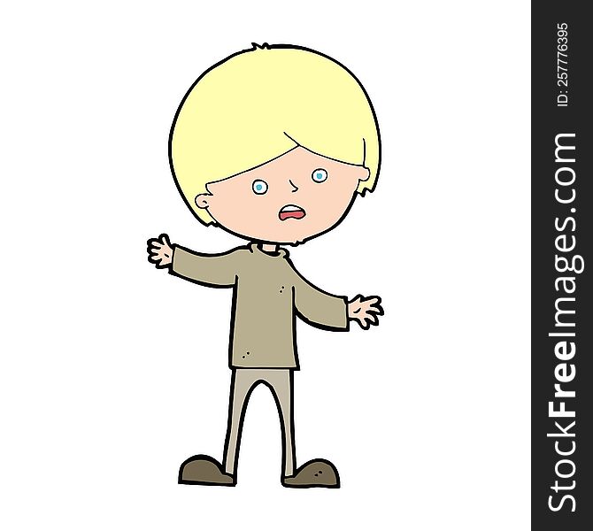 Cartoon Unhappy Boy