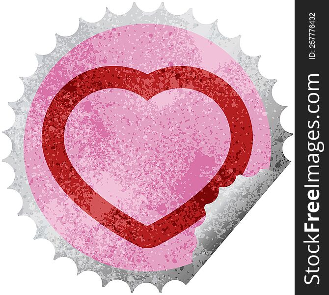 Heart Symbol Round Sticker Stamp