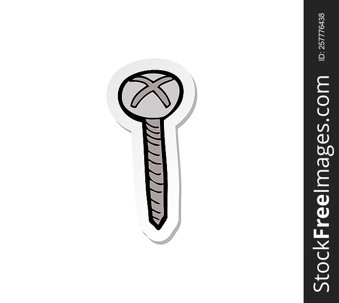 sticker of a cartoon screw