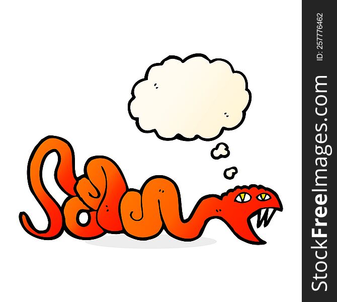 cartoon snake with thought bubble