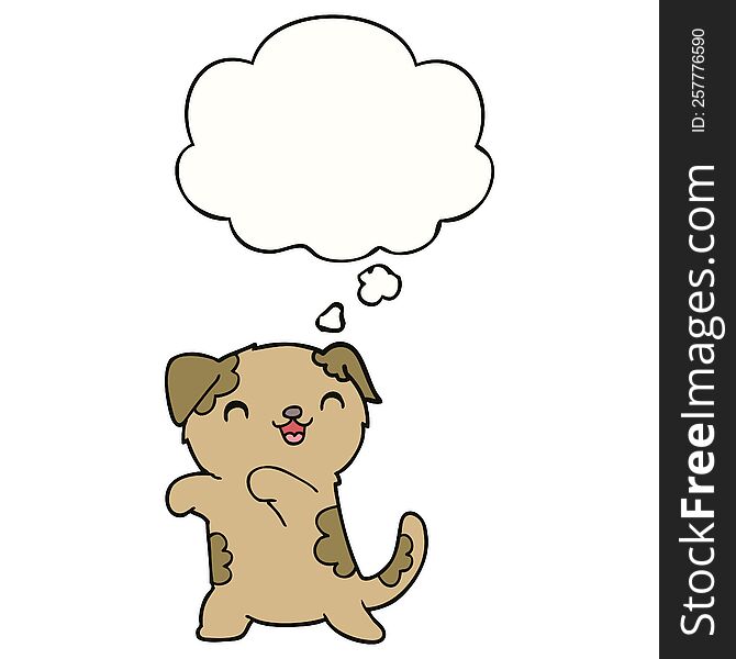 Cute Cartoon Puppy And Thought Bubble