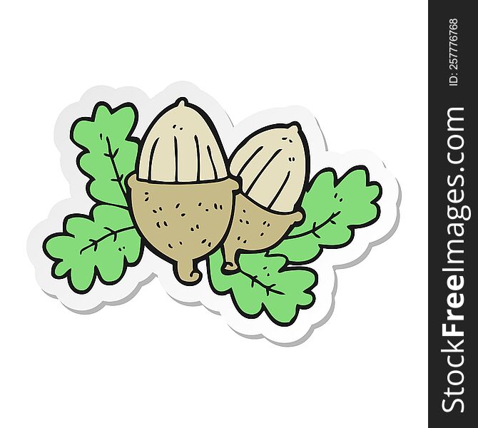 sticker of a cartoon acorns