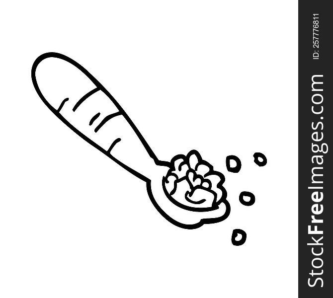 line drawing cartoon spoon of mash potato