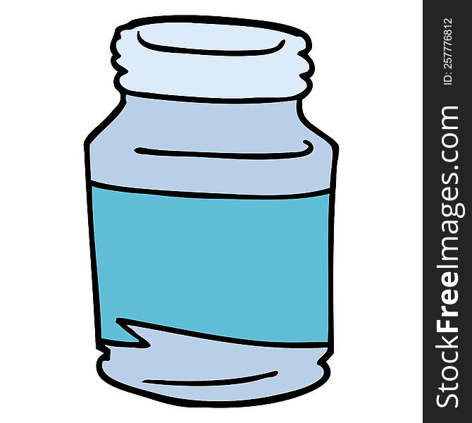 Cartoon Doodle Glass Jar