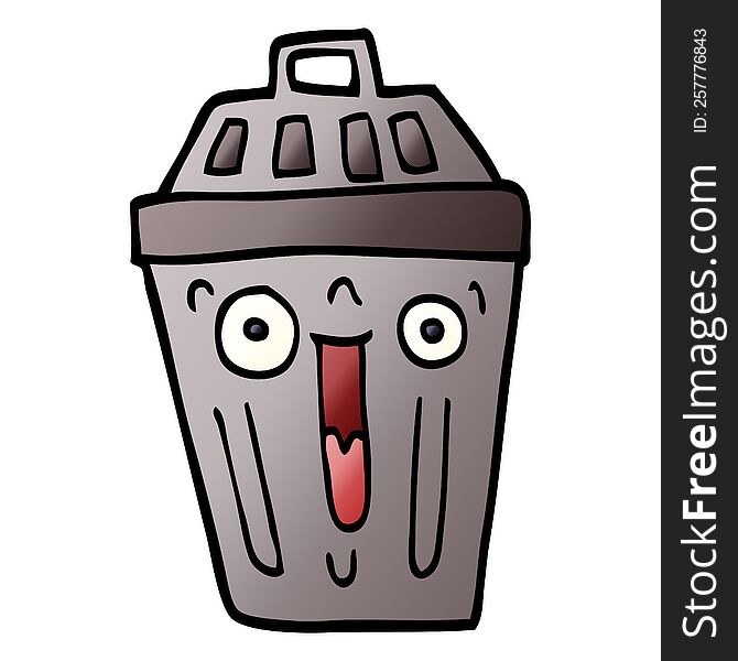 cartoon doodle waste bin