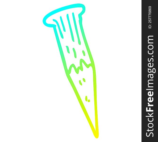 cold gradient line drawing of a cartoon wooden stake