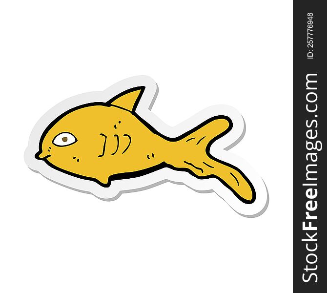 sticker of a cartoon fish