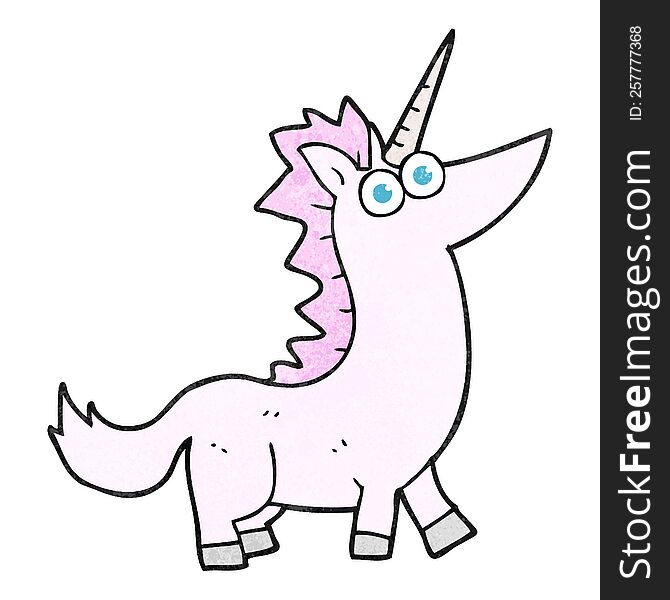freehand textured cartoon unicorn