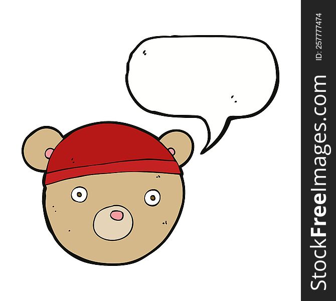 Cartoon Teddy Bear Hat With Speech Bubble