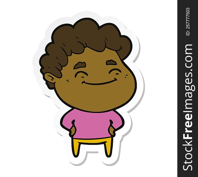 sticker of a cartoon friendly man