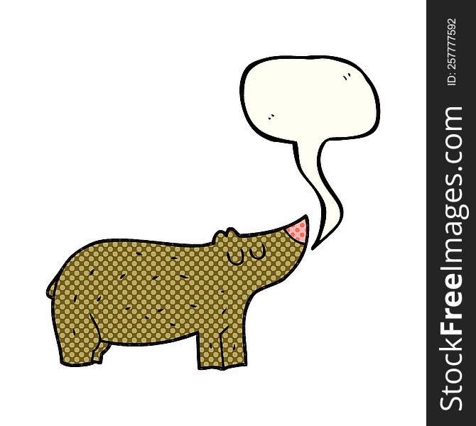 Comic Book Speech Bubble Cartoon Bear