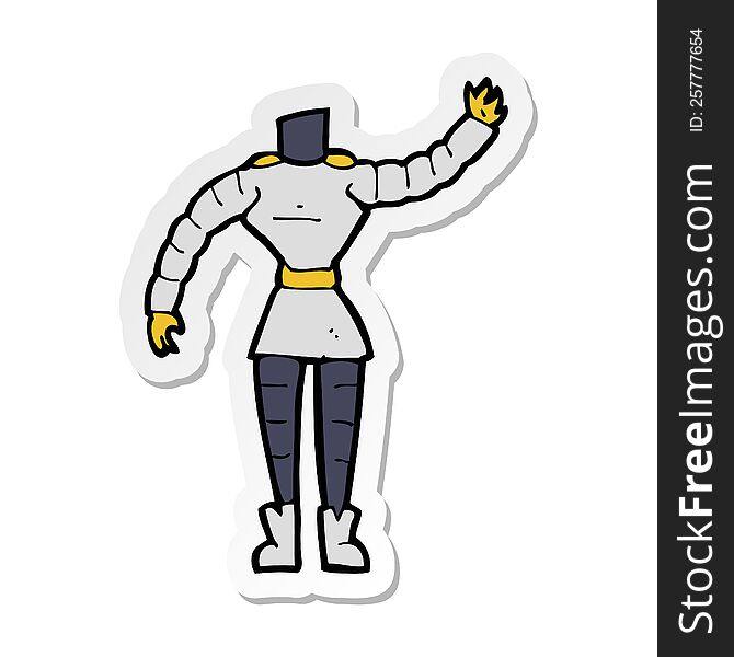 sticker of a cartoon female robot body