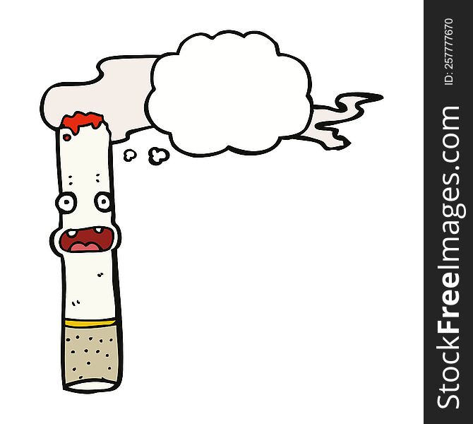 Cartoon Cigarette With Thought Bubble