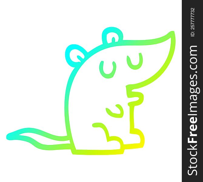 Cold Gradient Line Drawing Cartoon Mouse