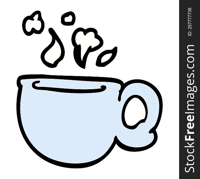 cartoon doodle steaming cup