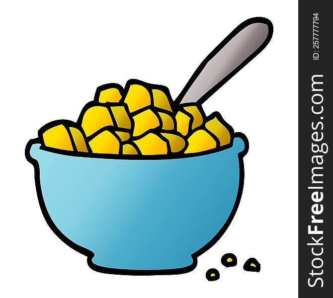 cartoon doodle bowl of cereal
