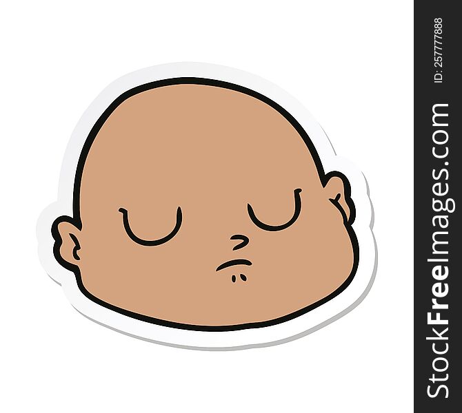 sticker of a cartoon bald man