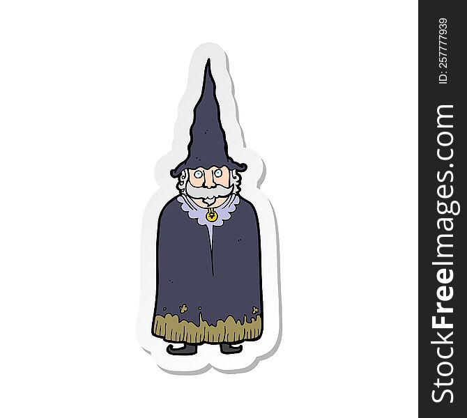 sticker of a cartoon wizard