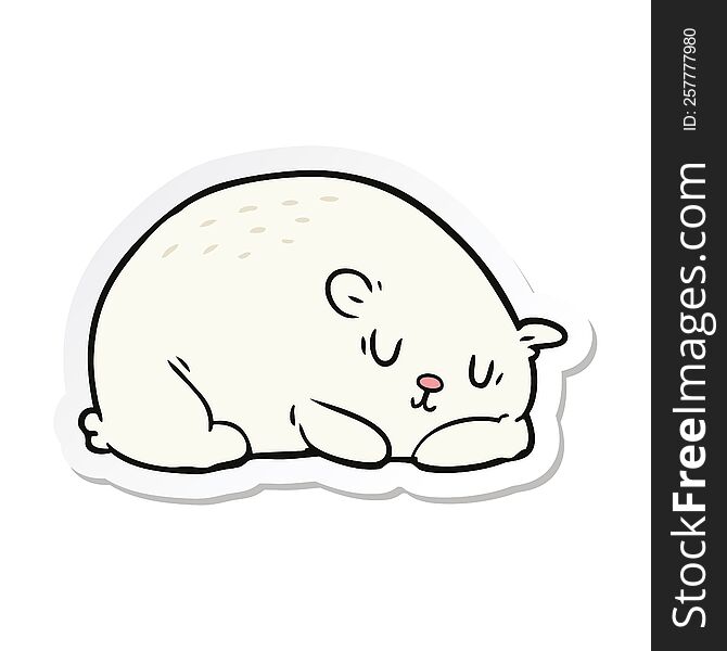 sticker of a cartoon polar bear