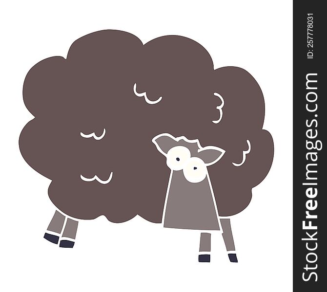 cartoon doodle black sheep