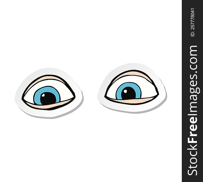 sticker of a cartoon eyes