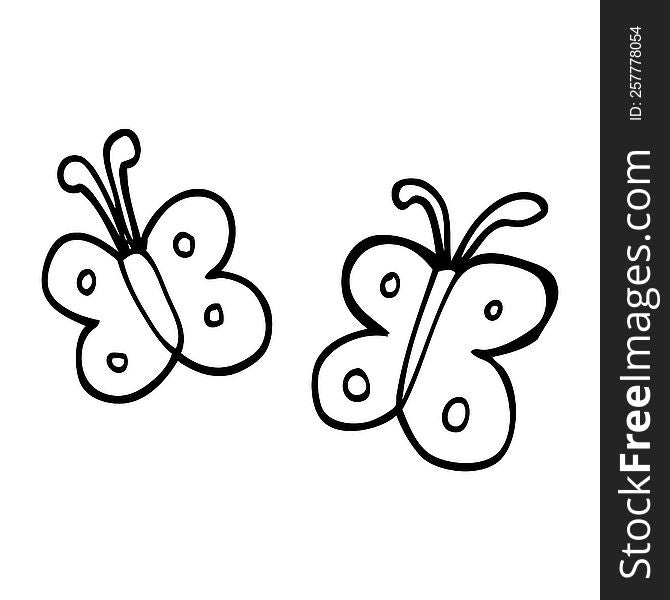 line drawing cartoon butterfly