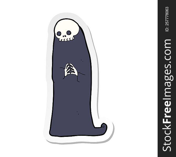 sticker of a cartoon halloween ghoul