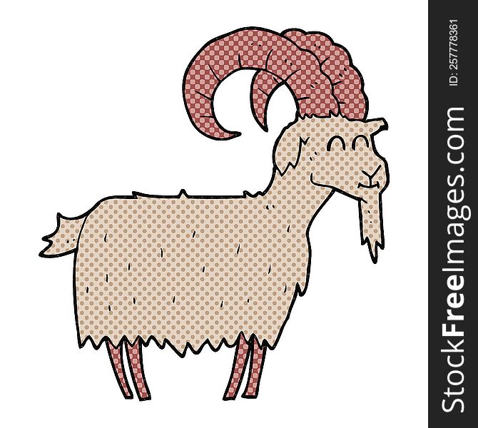 freehand drawn cartoon goat