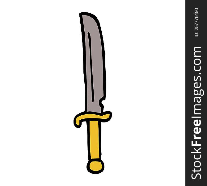 cartoon doodle knife