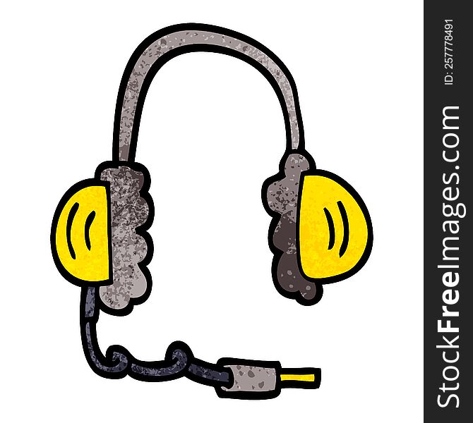 cartoon doodle head phones