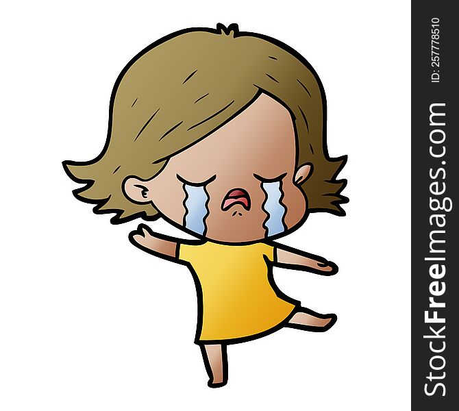cartoon girl crying. cartoon girl crying
