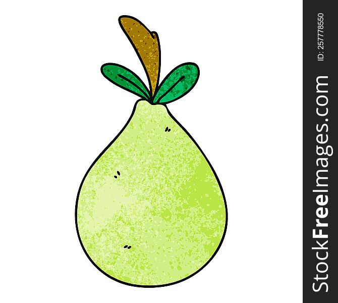 Quirky Hand Drawn Cartoon Pear