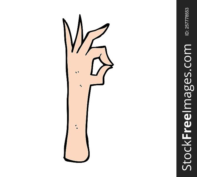 cartoon okay hand gesture