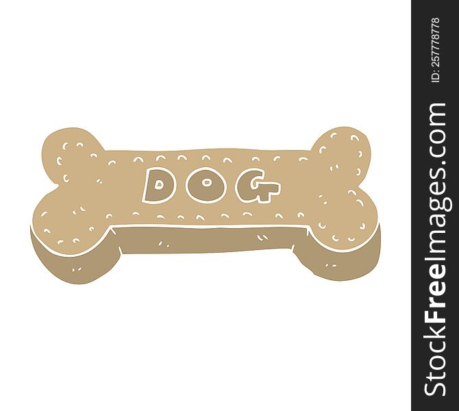 flat color style cartoon dog biscuit
