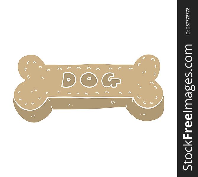 Flat Color Style Cartoon Dog Biscuit