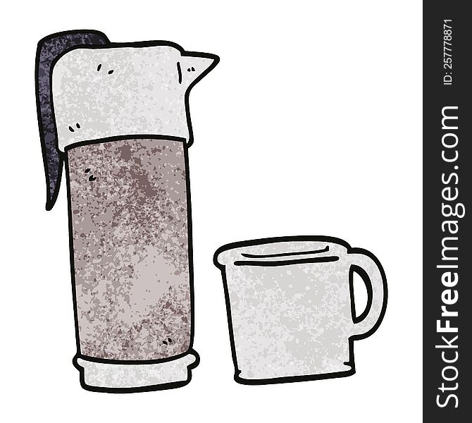 cartoon doodle coffee thermos